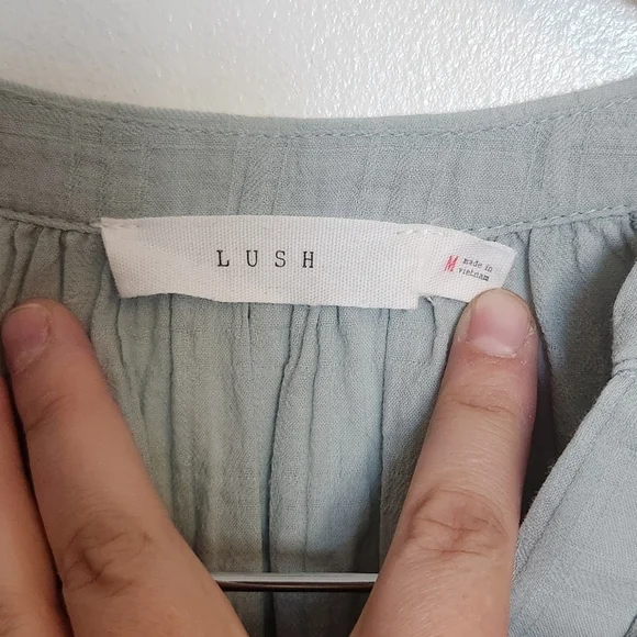 Lush Soft Green Ruffle Sleeve Blouse - Picture 2 of 4